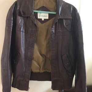 Vintage Leather Bomber Flight Jacket